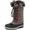 DREAM PAIRS Women’s River_1 Mid Calf Waterproof Winter Snow Boots(Black Grey)