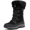 DREAM PAIRS Women’s Waterproof Winter Snow Boots, Warm Comfortable Faux Fur Insulated Non-Slip Outdoor Lace-Up Florin Mid Calf Booties(Black)