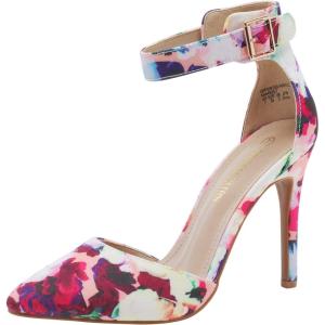 DREAM PAIRS Oppointed-Ankle Women’s Pointed Toe Ankle Strap D’Orsay High Heel Stiletto Pumps Shoes(Floral)