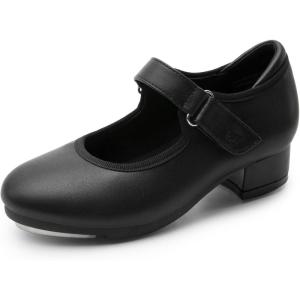 DREAM PAIRS Tap Shoes for Girls Boys Dance Shoes Mary Jane,Size 3 Little Kid,Black,SDDS2401K