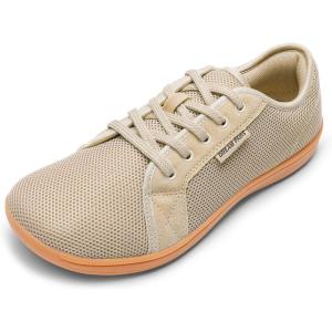 DREAM PAIRS Women’s Barefoot Walking Wide Toe Box Zero Drop Minimalist Sneakers Non Slip Breathable Comfortable Lightweight Walking Shoes(Light Brown)