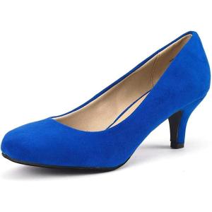 DREAM PAIRS Women’s Dress Comfortable Low Heel Pump Shoes(Royal/Blue)
