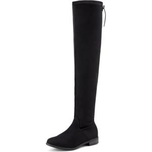 DREAM PAIRS Women’s Over The Knee High Low Block Heel Riding Boots Uplace Lei(Black)