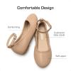 DREAM PAIRS Girls Dress Shoes Girl’s Ballerina Flat Ankle Strap Ballet Flats (Toddler/Little Kid/Big Kid)(Nude)