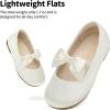 DREAM PAIRS Girls Dress Shoes Mary Jane Flower Girl Bow Ballet Flats for Wedding Party Toddler/Little Kid(Ivory)