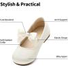 DREAM PAIRS Girls Dress Shoes Mary Jane Flower Girl Bow Ballet Flats for Wedding Party Toddler/Little Kid(Ivory)