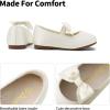 DREAM PAIRS Girls Dress Shoes Mary Jane Flower Girl Bow Ballet Flats for Wedding Party Toddler/Little Kid(Ivory)