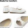 DREAM PAIRS Girls Dress Shoes Mary Jane Flower Girl Bow Ballet Flats for Wedding Party Toddler/Little Kid(White)