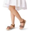 DREAM PAIRS Girls Espadrille Flatform Platform Wedge Open Toe Summer Sandals for Little Kid, Big Kid, Casual, Vacation or Formal Use(Brown)