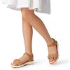 DREAM PAIRS Girls Espadrille Flatform Platform Wedge Open Toe Summer Sandals for Little Kid, Big Kid, Casual, Vacation or Formal Use(Camel-suede)