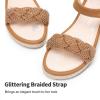 DREAM PAIRS Girls Espadrille Flatform Platform Wedge Open Toe Summer Sandals for Little Kid, Big Kid, Casual, Vacation or Formal Use(Camel-suede)