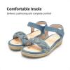 DREAM PAIRS Girls Espadrille Flatform Platform Wedge Open Toe Summer Sandals for Little Kid, Big Kid, Casual, Vacation or Formal Use(Denim Blue)