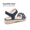 DREAM PAIRS Girls Espadrille Flatform Platform Wedge Open Toe Summer Sandals for Little Kid, Big Kid, Casual, Vacation or Formal Use(Navy)