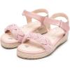 DREAM PAIRS Girls Espadrille Flatform Platform Wedge Open Toe Summer Sandals for Little Kid, Big Kid, Casual, Vacation or Formal Use(Pink-suede)
