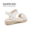 DREAM PAIRS Girls Espadrille Flatform Platform Wedge Open Toe Summer Sandals for Little Kid, Big Kid, Casual, Vacation or Formal Use(White)