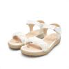 DREAM PAIRS Girls Espadrille Flatform Platform Wedge Open Toe Summer Sandals for Little Kid, Big Kid, Casual, Vacation or Formal Use(White-denim)