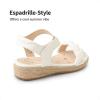 DREAM PAIRS Girls Espadrille Flatform Platform Wedge Open Toe Summer Sandals for Little Kid, Big Kid, Casual, Vacation or Formal Use(White-denim)