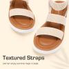 DREAM PAIRS Girls Flatform Wedge Open Toe Platform Summer Sandals with Buckle Ankle Strap for Little Kid/Big Kid(Beige)