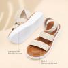 DREAM PAIRS Girls Flatform Wedge Open Toe Platform Summer Sandals with Buckle Ankle Strap for Little Kid/Big Kid(Beige)