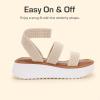 DREAM PAIRS Girls Flatform Wedge Open Toe Platform Summer Sandals with Buckle Ankle Strap for Little Kid/Big Kid(Beige)