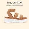 DREAM PAIRS Girls Flatform Wedge Open Toe Platform Summer Sandals with Buckle Ankle Strap for Little Kid/Big Kid(Brown)