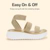 DREAM PAIRS Girls Flatform Wedge Open Toe Platform Summer Sandals with Buckle Ankle Strap for Little Kid/Big Kid(Gold)