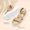 DREAM PAIRS Girls Flatform Wedge Open Toe Platform Summer Sandals with Buckle Ankle Strap for Little Kid/Big Kid(Gold)
