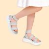 DREAM PAIRS Girls Flatform Wedge Open Toe Platform Summer Sandals with Buckle Ankle Strap for Little Kid/Big Kid(Silver)