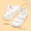 DREAM PAIRS Girls Flatform Wedge Open Toe Platform Summer Sandals with Buckle Ankle Strap for Little Kid/Big Kid(White)