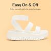 DREAM PAIRS Girls Flatform Wedge Open Toe Platform Summer Sandals with Buckle Ankle Strap for Little Kid/Big Kid(White)