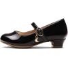 DREAM PAIRS Girls Mary Jane Low Heel Princess Flower Wedding Party Pump Dress Shoes(Black/Pat)
