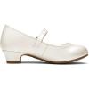 DREAM PAIRS Girls Mary Jane Low Heel Princess Flower Wedding Party Pump Dress Shoes(Ivory/Pu)