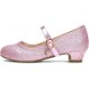 DREAM PAIRS Girls Mary Jane Low Heel Princess Flower Wedding Party Pump Dress Shoes(Pink)
