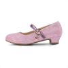 DREAM PAIRS Girls Mary Jane Low Heel Princess Flower Wedding Party Pump Dress Shoes(Pink-glitter)