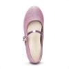 DREAM PAIRS Girls Mary Jane Low Heel Princess Flower Wedding Party Pump Dress Shoes(Pink-glitter)