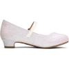 DREAM PAIRS Girls Mary Jane Low Heel Princess Flower Wedding Party Pump Dress Shoes(White)