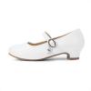 DREAM PAIRS Girls Mary Jane Low Heel Princess Flower Wedding Party Pump Dress Shoes(White-pat)