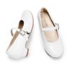 DREAM PAIRS Girls Mary Jane Low Heel Princess Flower Wedding Party Pump Dress Shoes(White-pat)