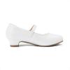 DREAM PAIRS Girls Mary Jane Low Heel Princess Flower Wedding Party Pump Dress Shoes(White-pat)