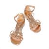 DREAM PAIRS Girls Sandals Ankle Strap Square Toe Low Heel Bow Flower Dress Shoes(Champagne-pu)
