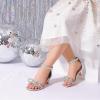 DREAM PAIRS Girls Sandals Ankle Strap Square Toe Low Heel Bow Flower Dress Shoes(Silver)