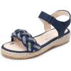 DREAM PAIRS Girls Espadrille Flatform Platform Wedge Open Toe Summer Sandals for Little Kid, Big Kid, Casual, Vacation or Formal Use(Navy)