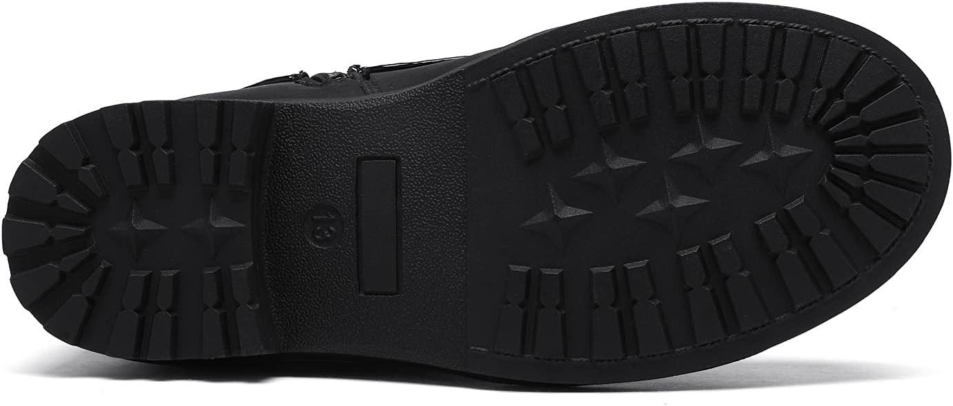 imageDREAM PAIRS Girls Glitter Ankle Boots Warm and Soft Velvet Lining with Side Zipper for ToddlerLittle KidBig KidBlack