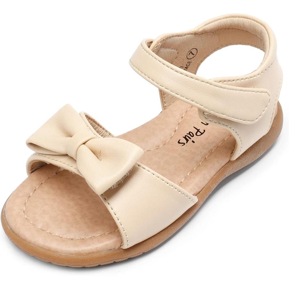 imageDREAM PAIRS Girls Sandals Fashion Bow Summer Shoes for ToddlerLittle KidKhaki
