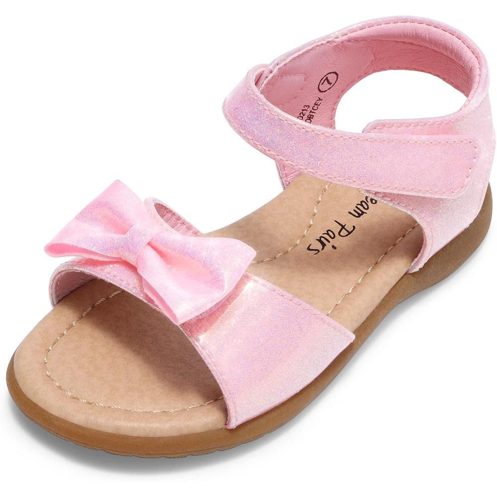 imageDREAM PAIRS Girls Sandals Fashion Bow Summer Shoes for ToddlerLittle KidPinkglitter