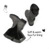 DREAM PAIRS Girls Buckle Zipper Knee High Winter Boots(Grey)
