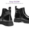 DREAM PAIRS Girls Chelsea Boots Side Zipper Lug Sole Ankle Booties Toddler/Little Kid/Big Kid(All Black)