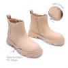 DREAM PAIRS Girls Chelsea Boots Side Zipper Lug Sole Ankle Booties Toddler/Little Kid/Big Kid(Apricot)