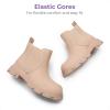 DREAM PAIRS Girls Chelsea Boots Side Zipper Lug Sole Ankle Booties Toddler/Little Kid/Big Kid(Apricot)
