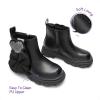 DREAM PAIRS Girls Chelsea Boots Side Zipper Lug Sole Ankle Booties Toddler/Little Kid/Big Kid(Black)